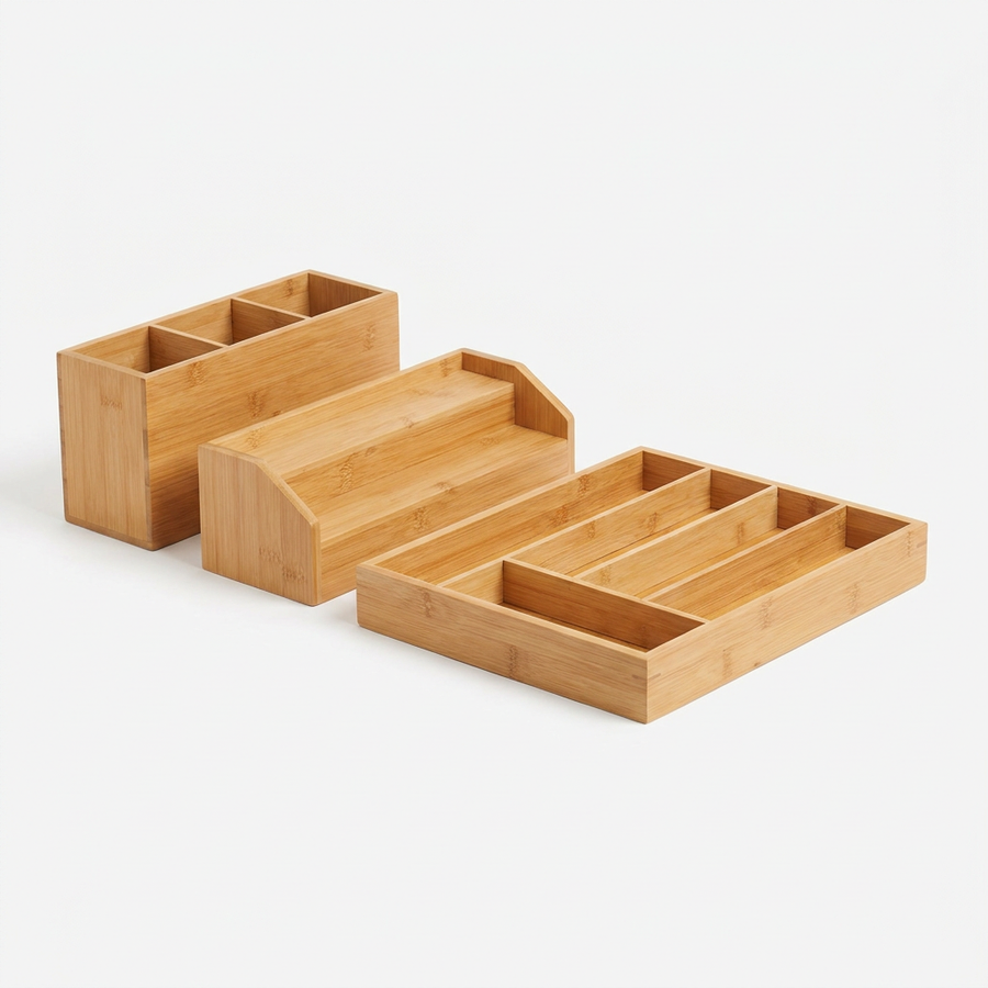 Set Organizadores Bambú 3 piezas
