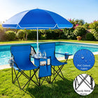 Silla de Playa Doble con Sombrilla — Plegable y Resistente al Agua