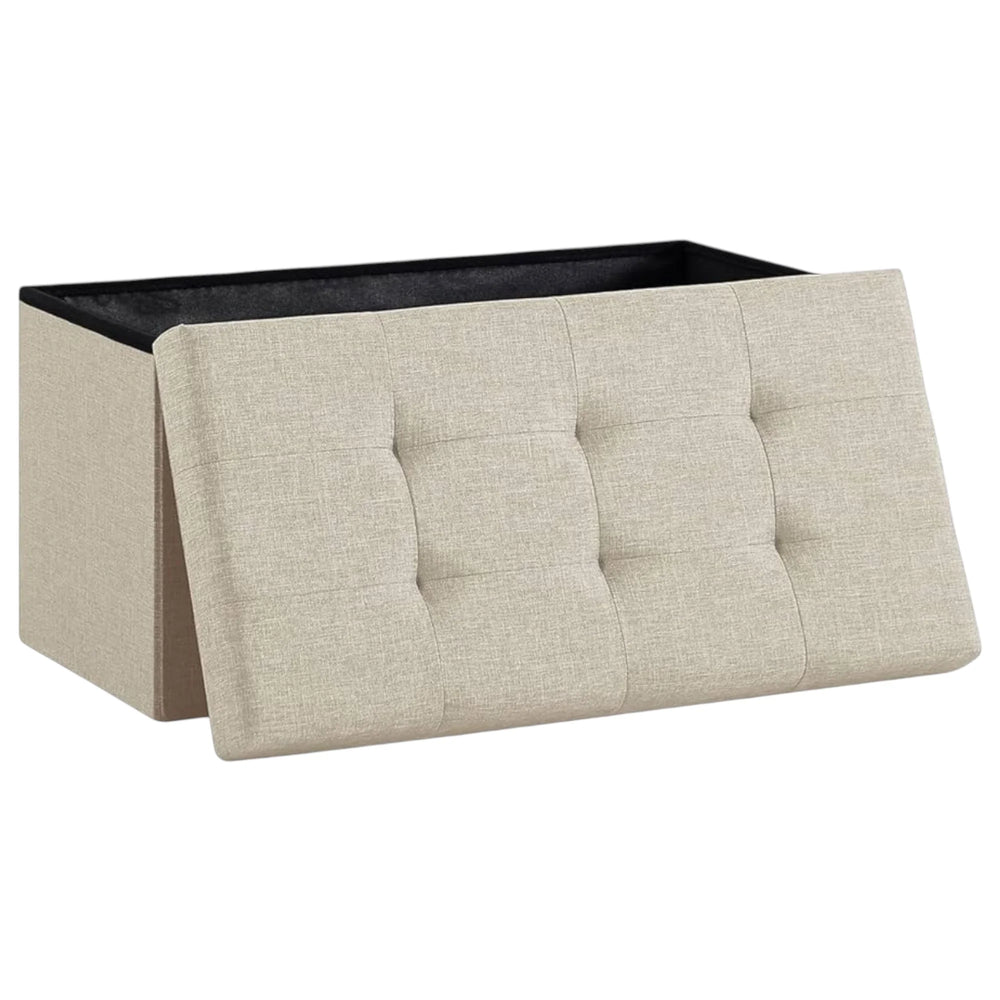 Puf Cuadrado con Almacenamiento 89L — Reposapiés y Asiento Plegable hasta 300 kg