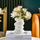 Jarrón Espiral Blanco Decorativo — Estilo Nórdico Minimalista para Flores y Decoración