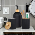 Set Organizador de Baño — Dispensador de Jabón, Portacepillos y Algodonero