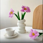 Jarrón Espiral Blanco Decorativo — Estilo Nórdico Minimalista para Flores y Decoración