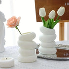 Jarrón Espiral Blanco Decorativo — Estilo Nórdico Minimalista para Flores y Decoración