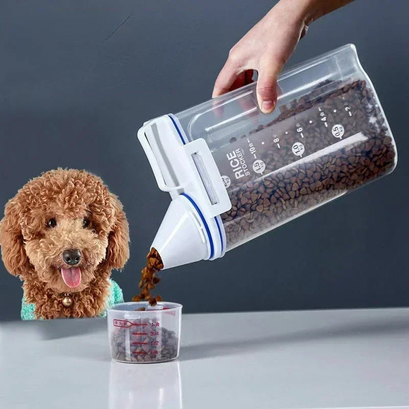 Contenedor Hermético para Pienso de Mascotas — 1,5 kg / 2 kg con Taza Medidora