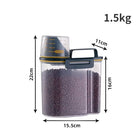 Contenedor Hermético para Pienso de Mascotas — 1,5 kg / 2 kg con Taza Medidora