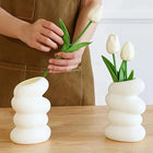 Jarrón Espiral Blanco Decorativo — Estilo Nórdico Minimalista para Flores y Decoración